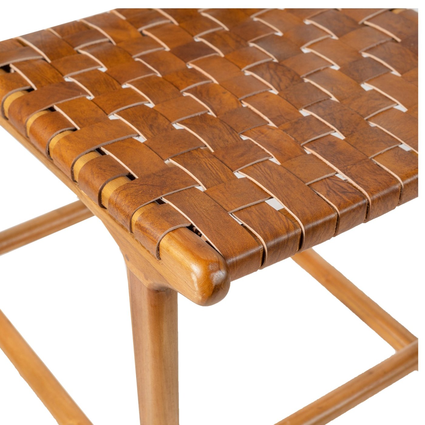Counter Stool 'Sanur' in Teak and Leather