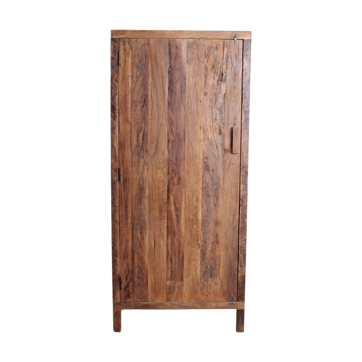 Farmwood cabinet by Raw Materials made from FSC recycled wood, showcasing its natural wooden finish and sturdy storage design.