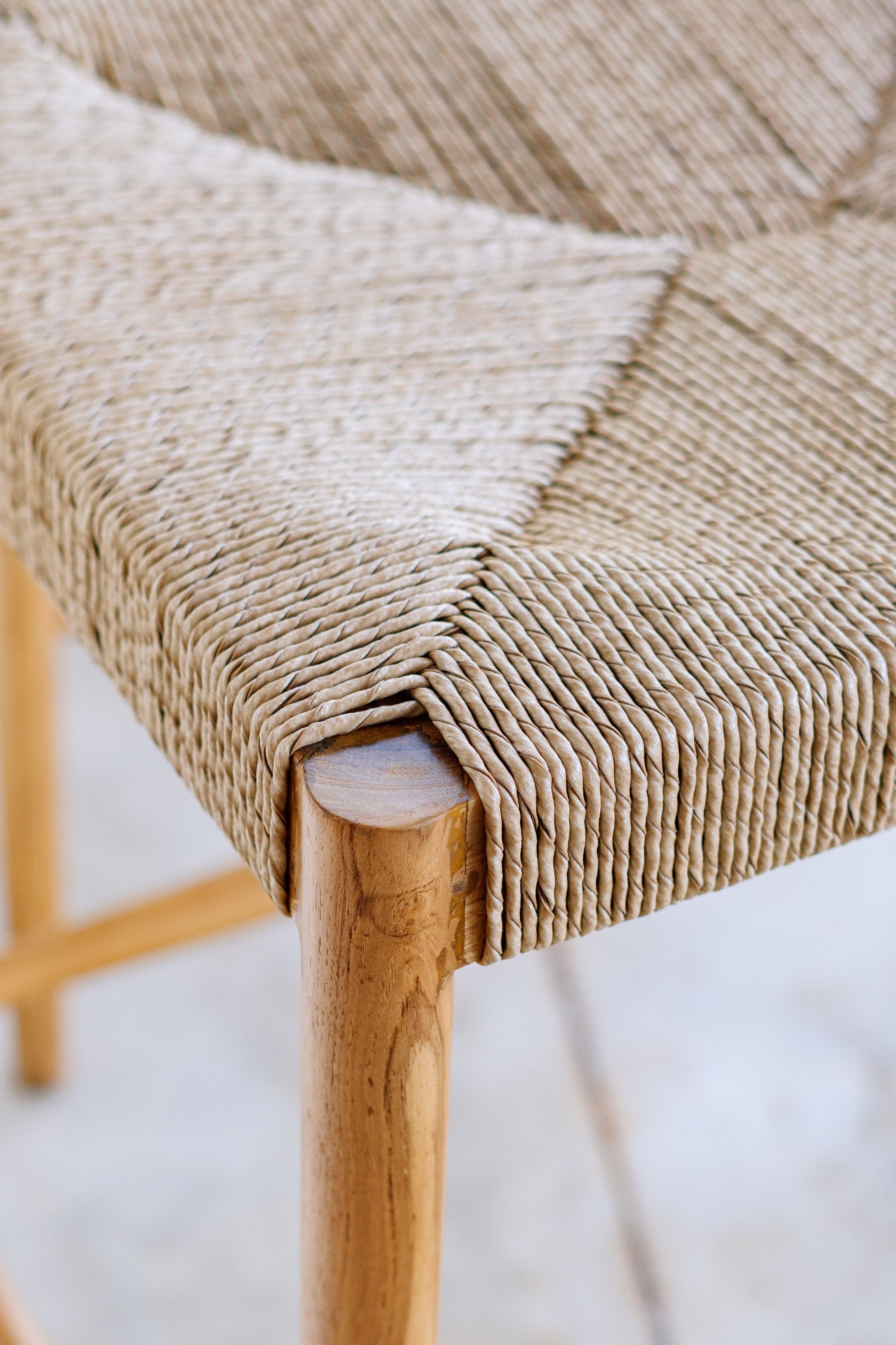 Counter Stool 'Cemagi' in Teak and Rope