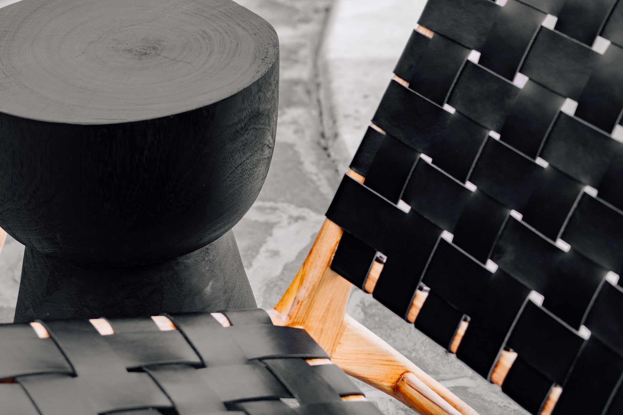 1/3 Cupped 'Java' Stool - Black