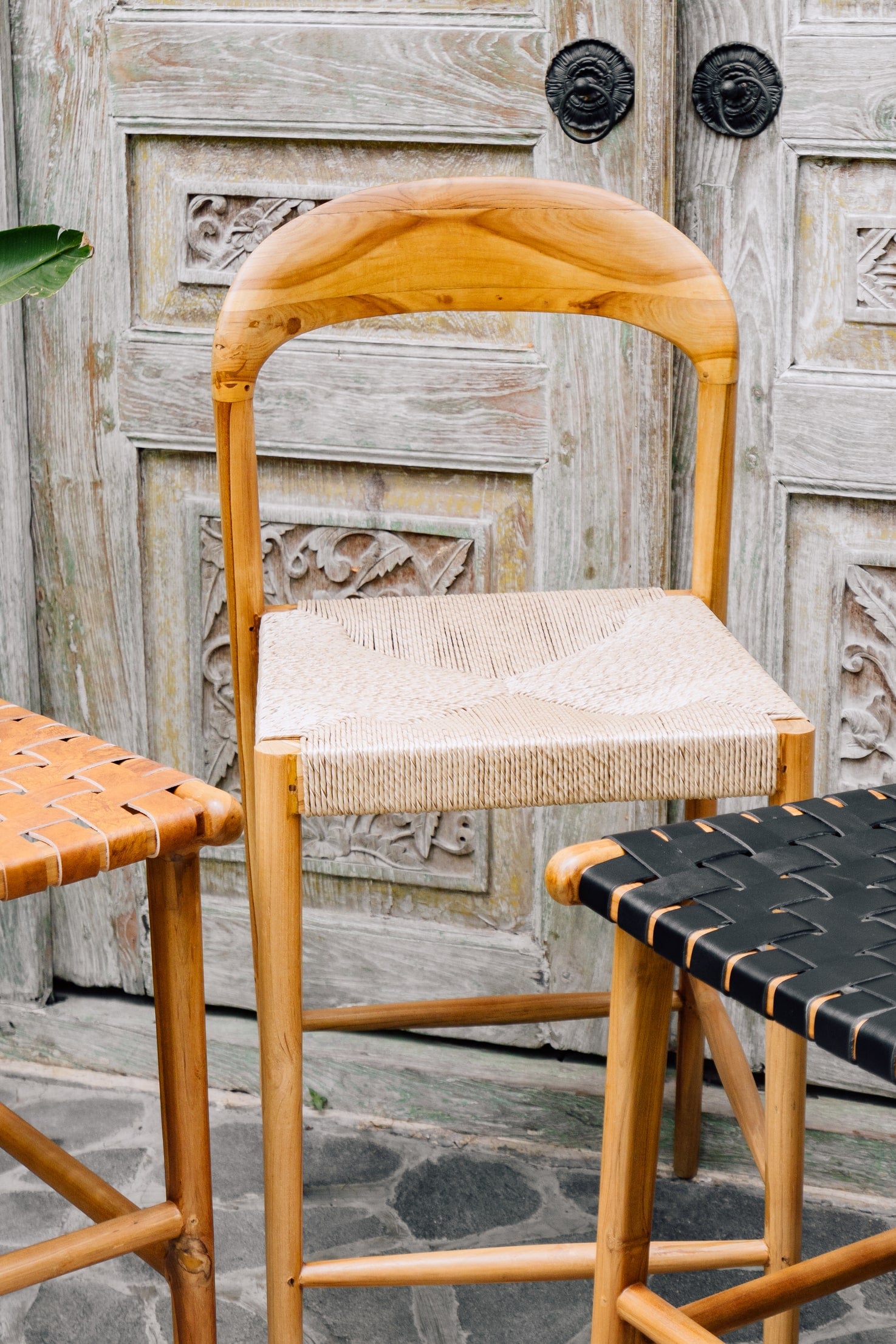 Counter Stool 'Cemagi' in Teak and Rope