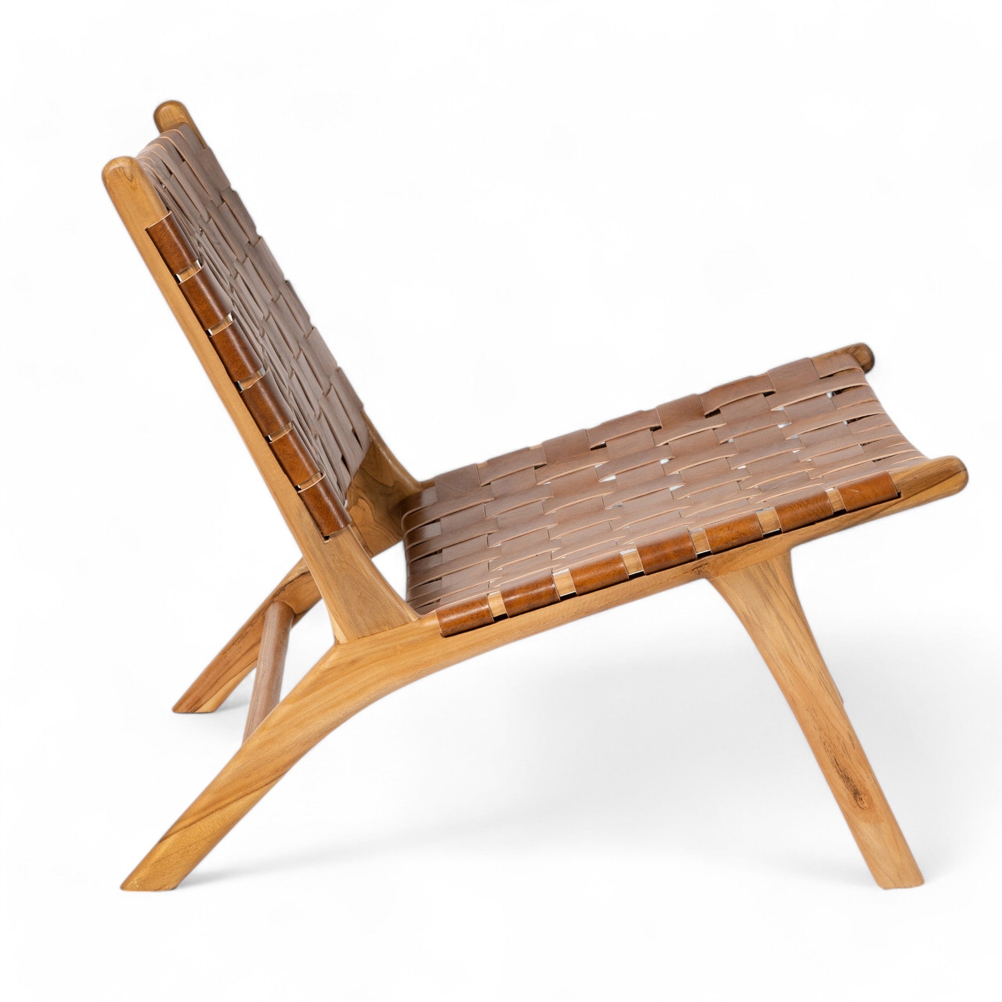 Lounge Chair 'Sanur' in Teak and Leather