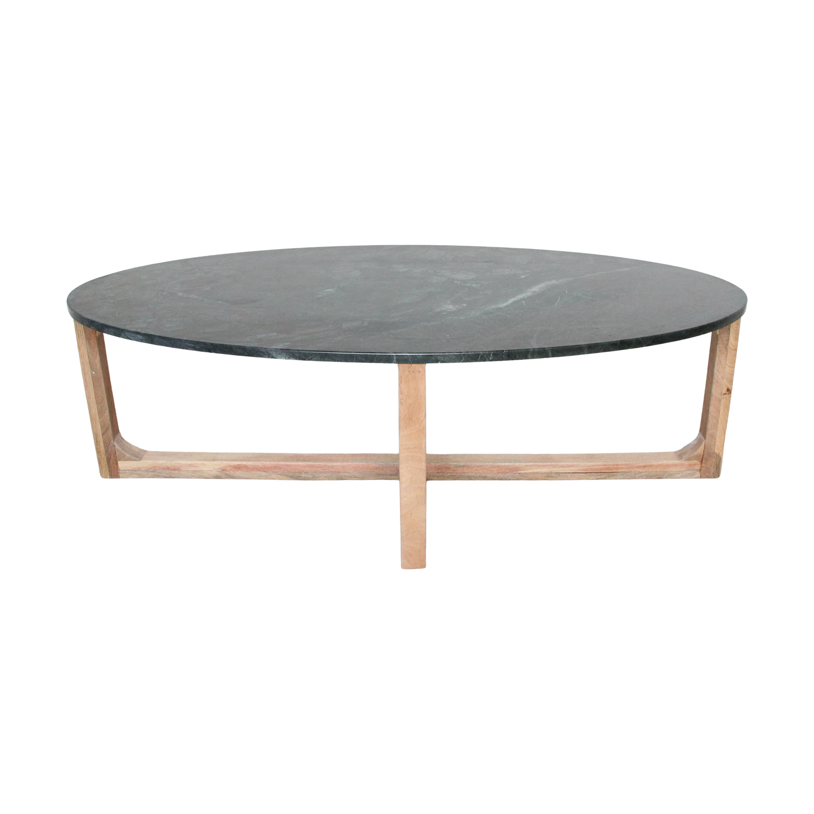 Green marble coffee table by Raw Materials, featuring a sleek rectangular design with smooth polished surface and natural veining.