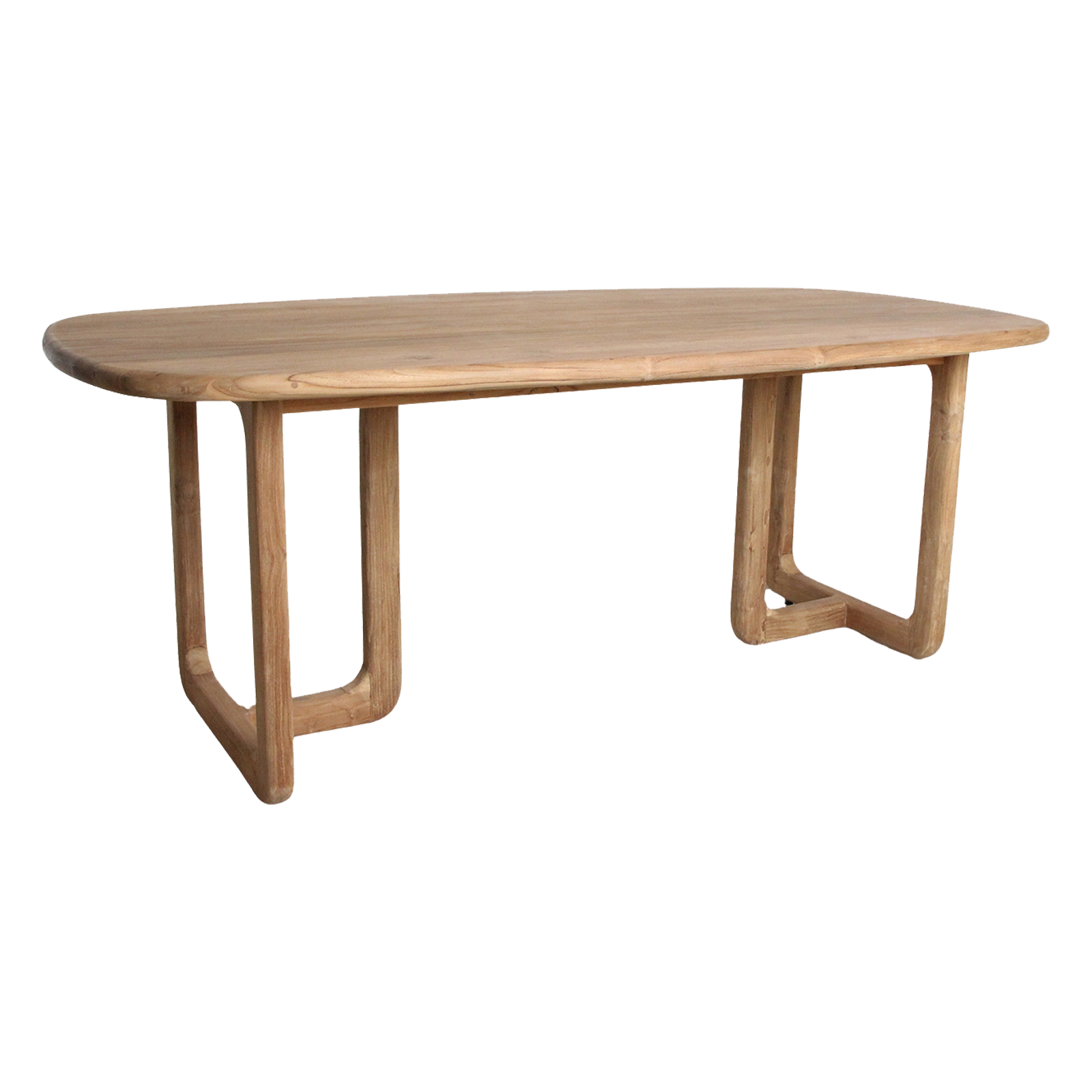 Raw Materials Invierno teak wood dining table, 200 cm, showcasing a sleek, modern design with natural wood grain and sturdy construction.