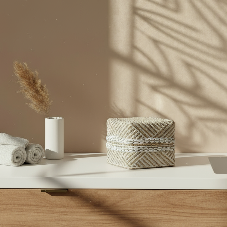 Beaded Box - Gold & White, Shells