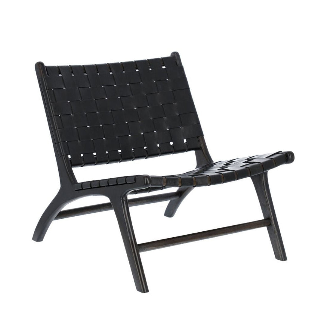 Lounge Chair 'Hitam' in Teak and Leather