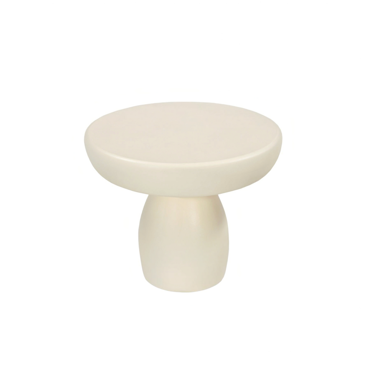 Kayu Living Brix Dune 50 cm round coffee table in beige beton cire with a minimalist pedestal base.