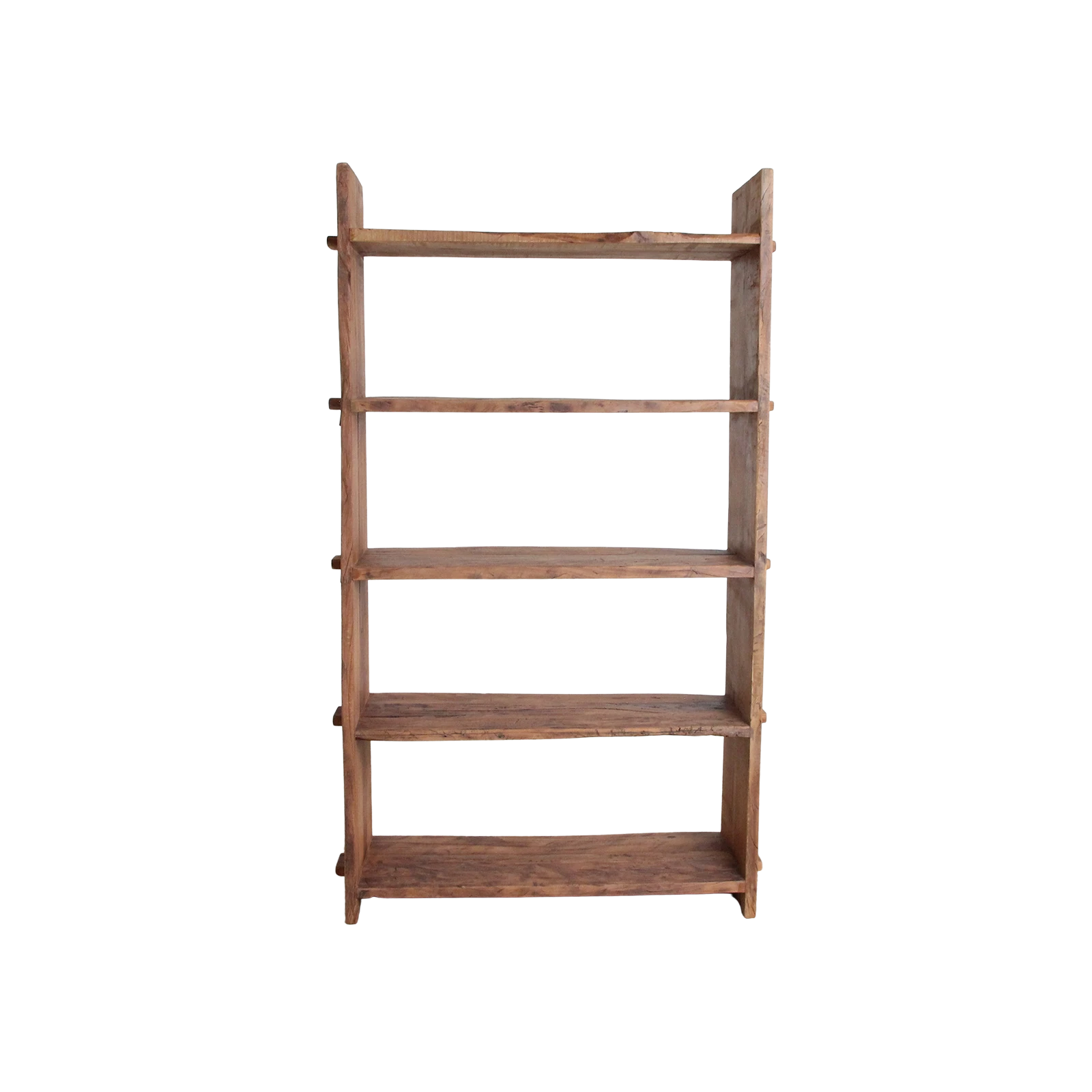 Kayu Living Farmwood storage rack featuring five shelves made from reclaimed FSC-recycled wood with a warm brown finish.