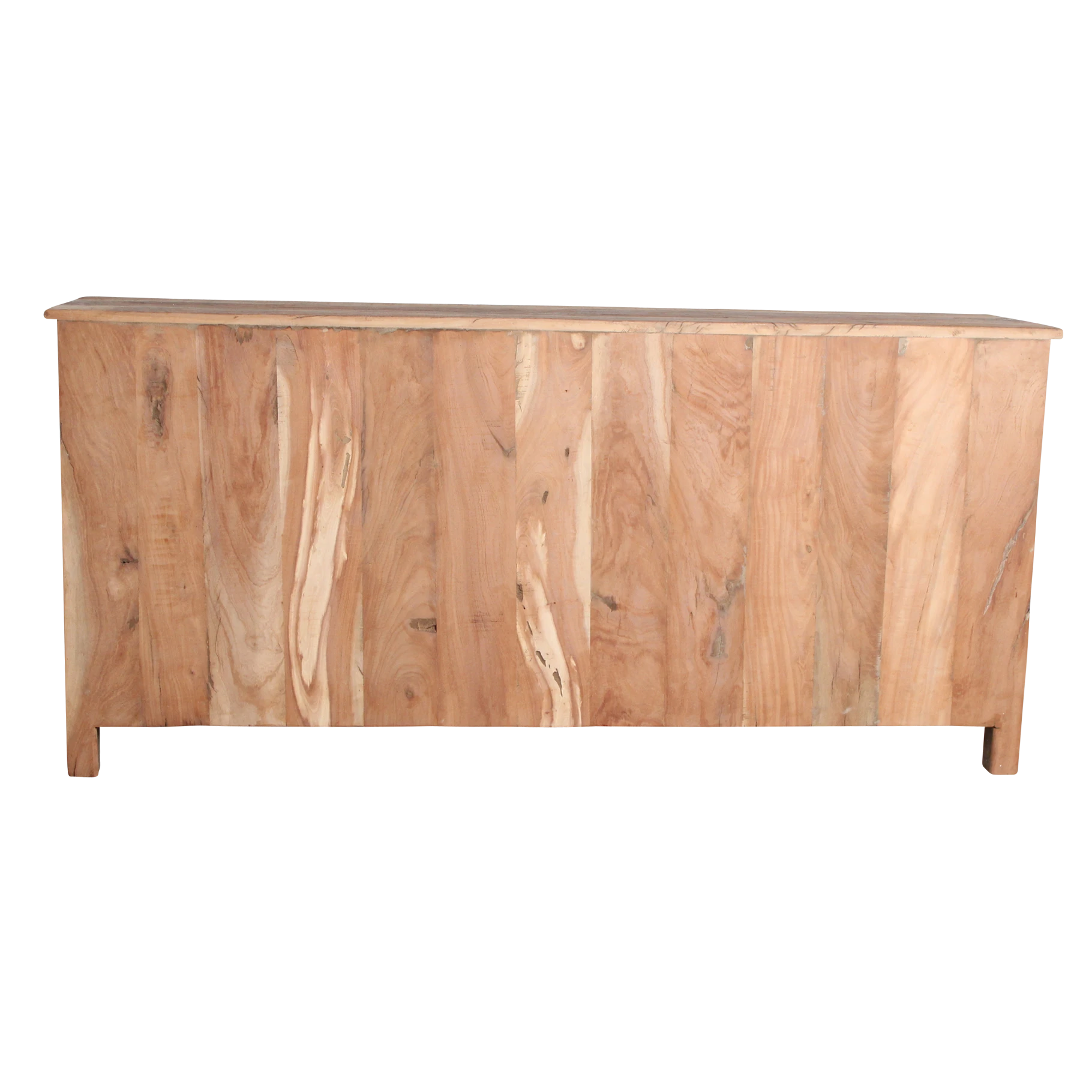 Kayu Living Farmwood sideboard made from FSC recycled wood with a natural grain finish, viewed from the back.