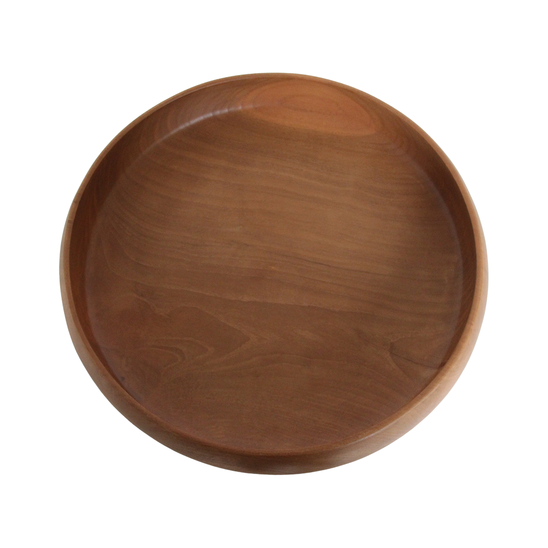 Kayu Living large 37cm round teak bowl with a natural wood grain finish, perfect for home decor and serving.