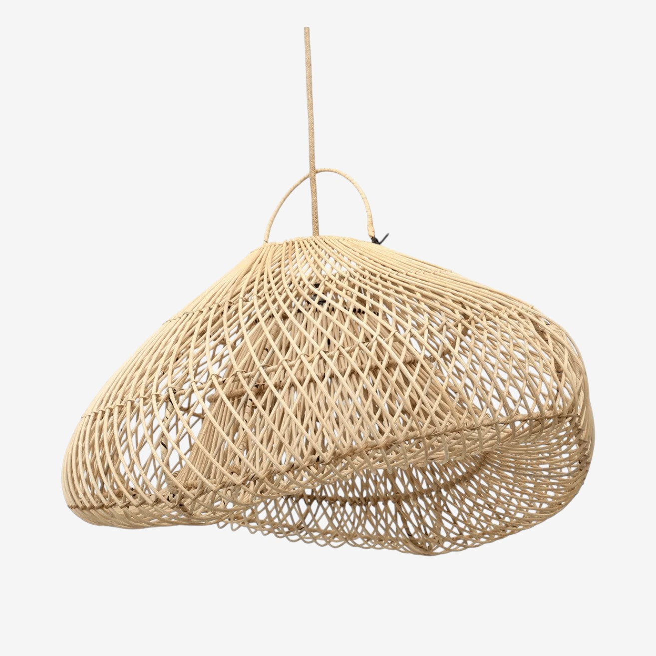 Kayu Living natural rattan pendant lamp with a cloud-shaped design, ideal for boho decor.