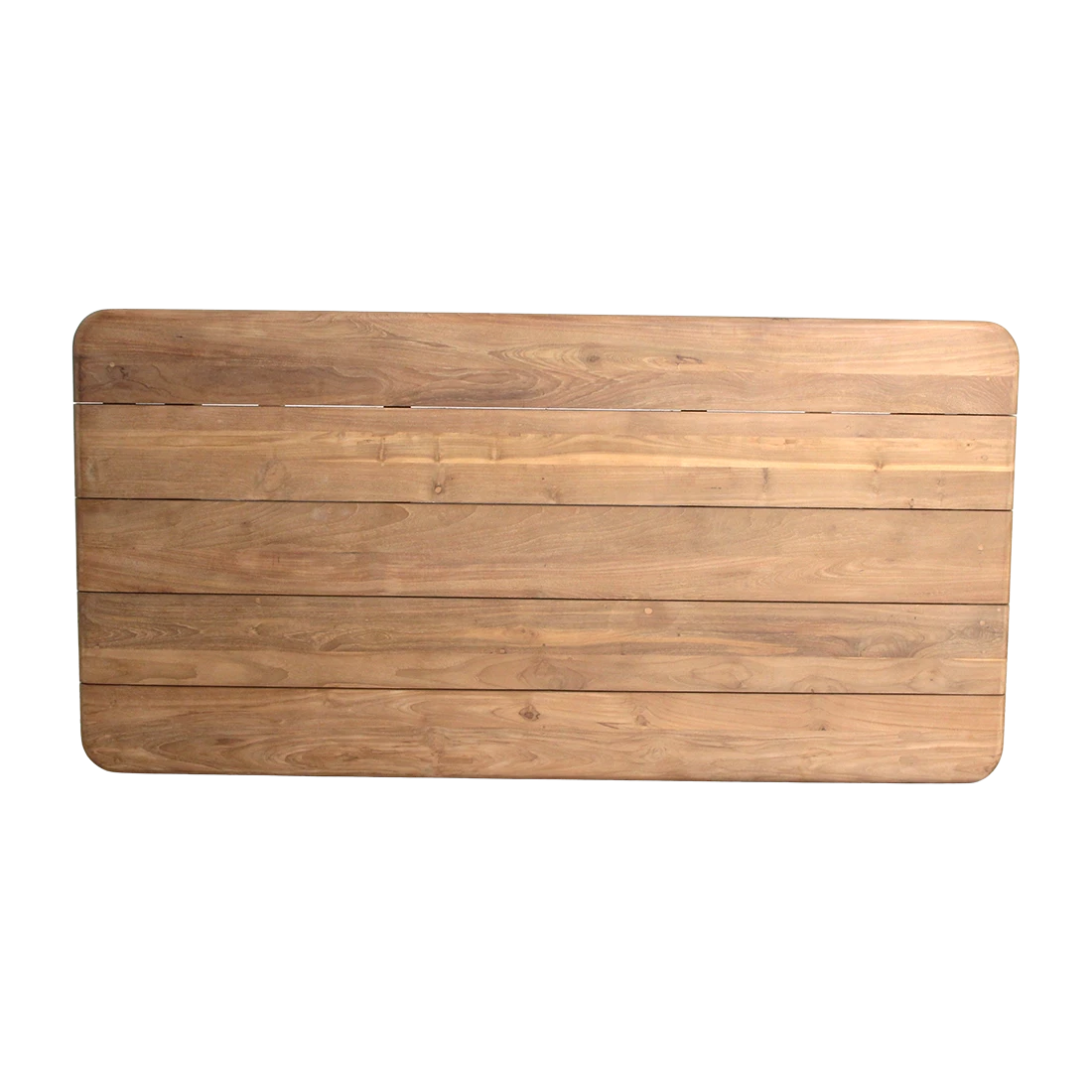 Kayu Living Primavera rectangular bar table top made of natural FSC recycled teak wood with rounded corners