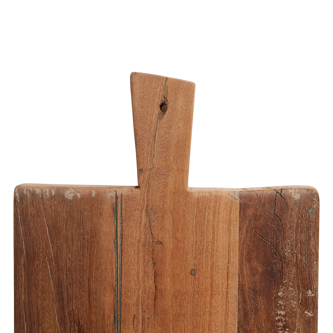 Kayu Living 40cm rustic snack board made from reclaimed wood with natural grain and a sturdy handle.