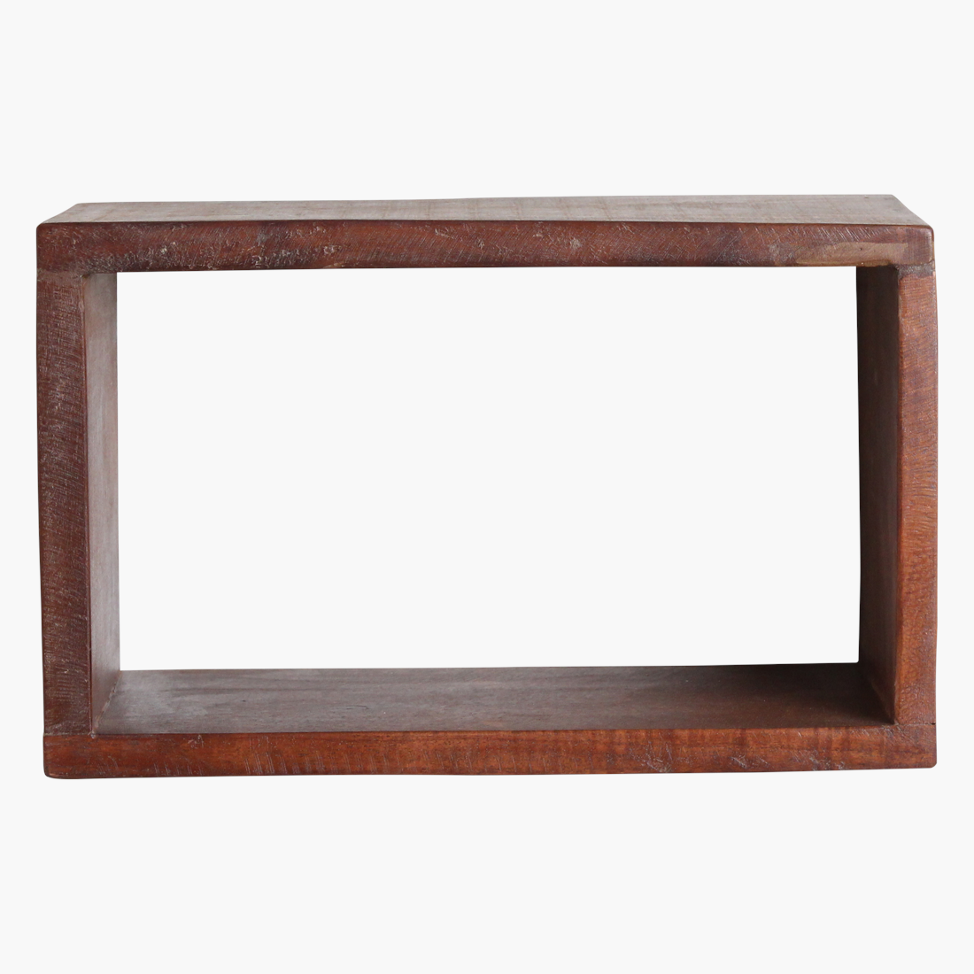 Kayu Living rectangular wall shelf made from FSC recycled wood with a warm natural grain finish.