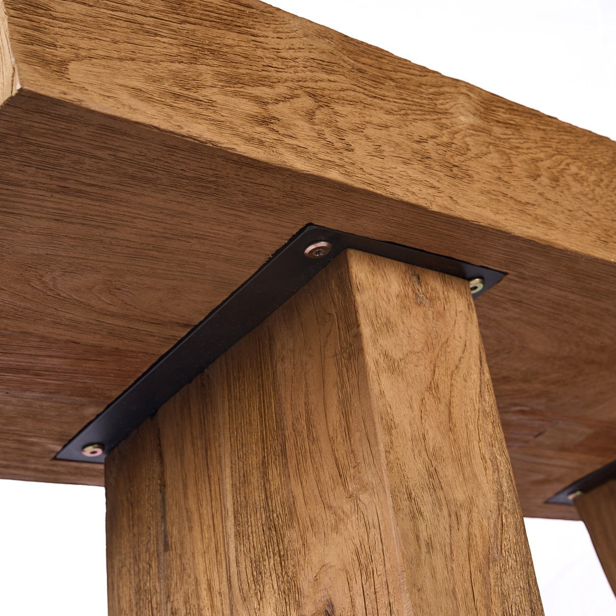 Kayu Living Stance Console table featuring sustainably sourced Indonesian teak wood with visible grain and metal joinery