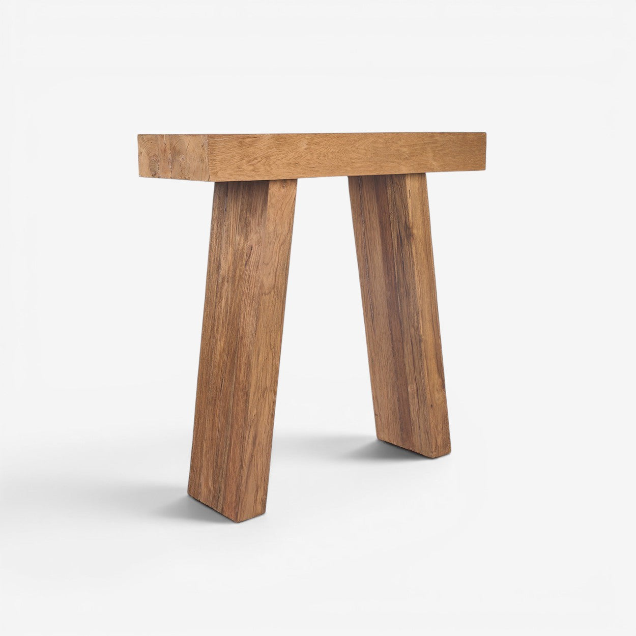Kayu Living Stance Console table made of sustainably sourced Indonesian teak with a natural wood grain finish.
