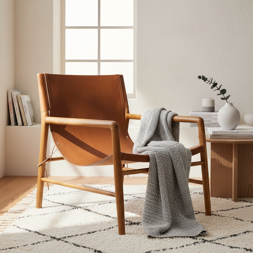 Marita lounge chair with plush upholstery and modern design, featuring a sleek frame and comfortable seating.