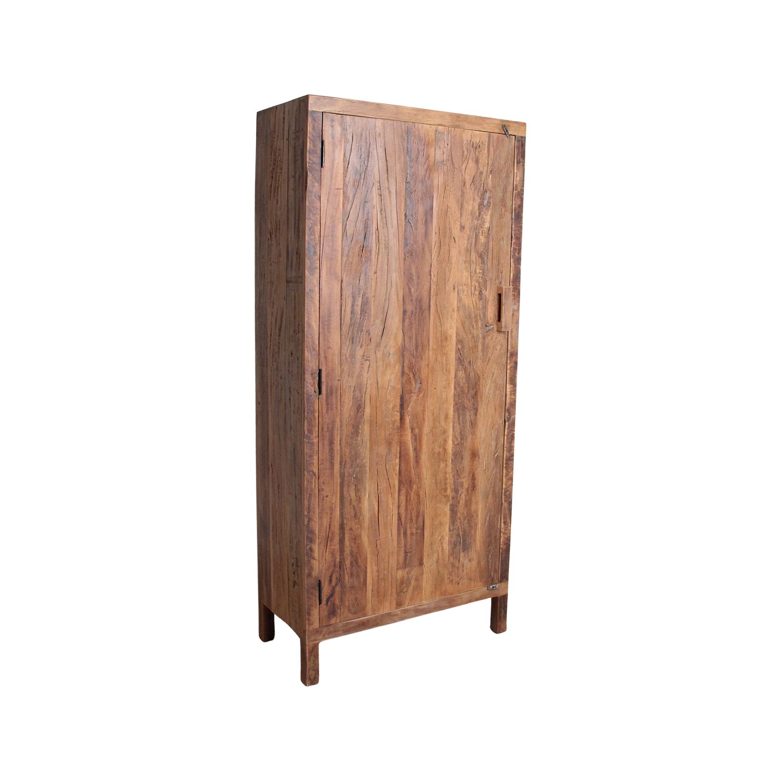 Farmwood cabinet by Raw Materials made from FSC recycled wood, showcasing a sturdy wooden storage cabinet with a natural finish.