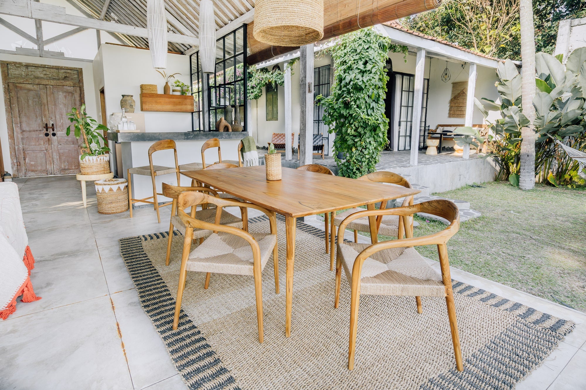 Dining Bundle: Berawa Teak Table 180 cm + Cemagi Chairs