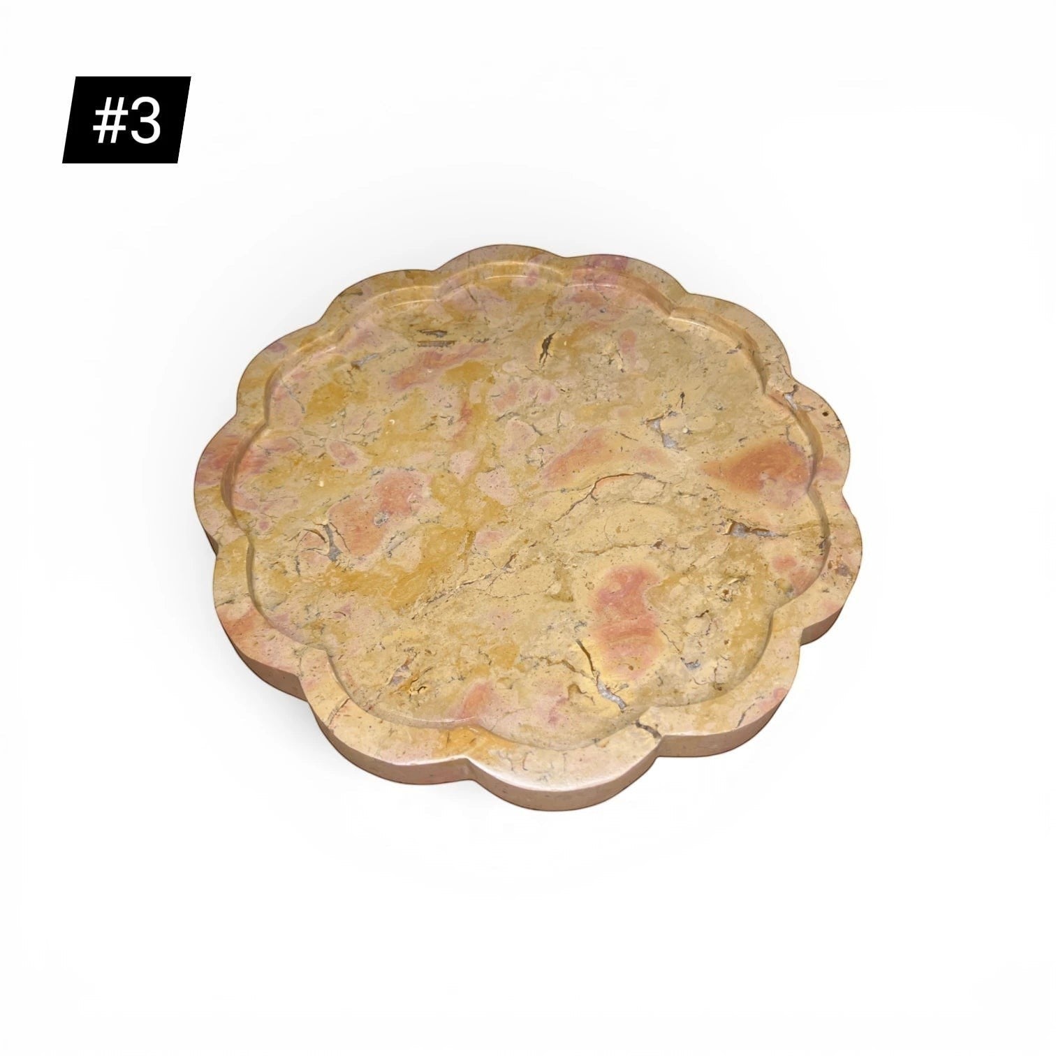 Onyx petal tray in caramel color, crafted from smooth onyx stone, showcasing a decorative petal design for elegant home decor.