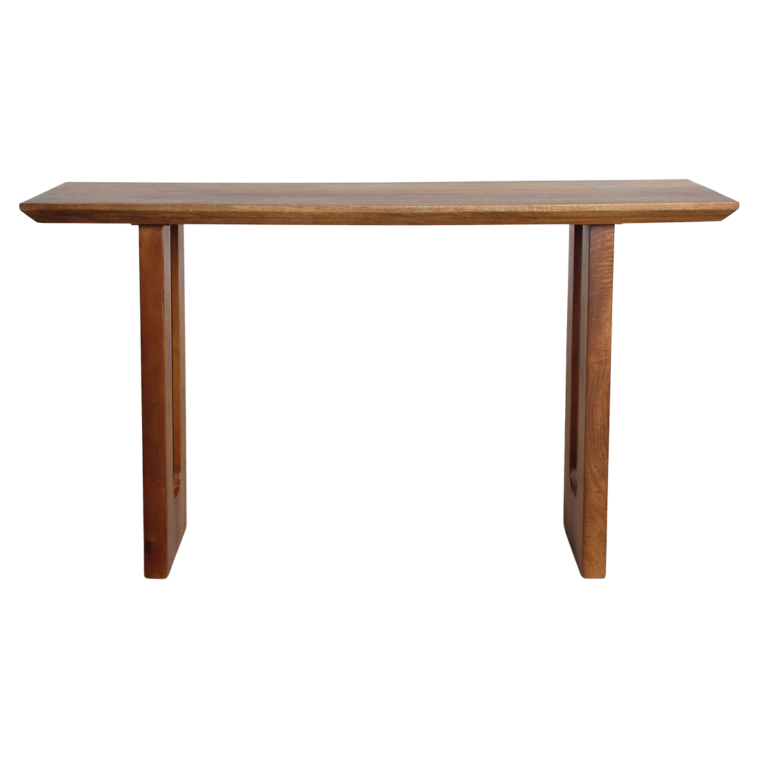 Raw Materials Bullnose Chamfered mango wood console table with sleek design and smooth edges, perfect for modern home decor.