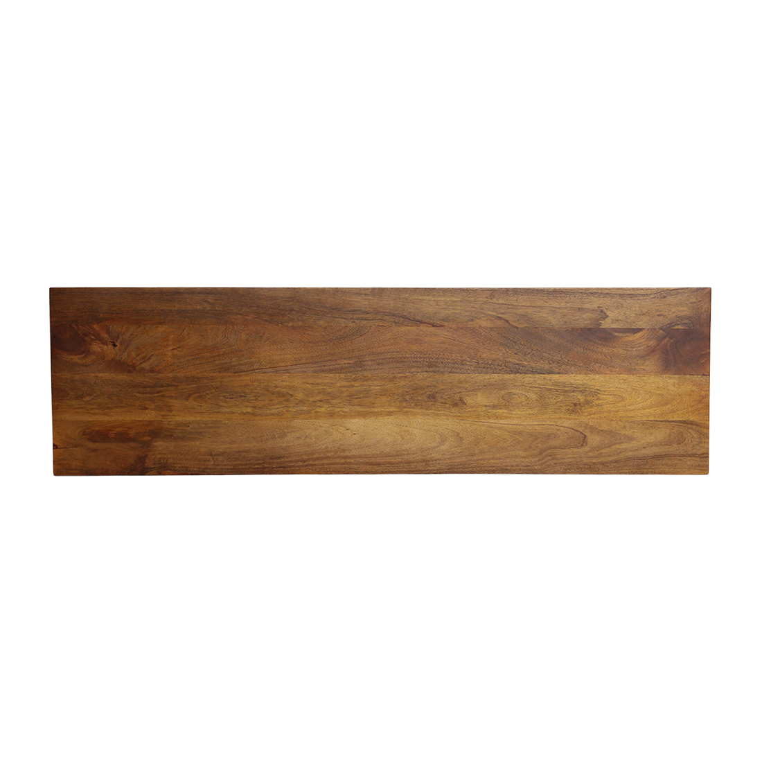 Raw Materials Bullnose Chamfered mango wood console table with sleek design and smooth edges, showcasing its handcrafted craftsmanship.