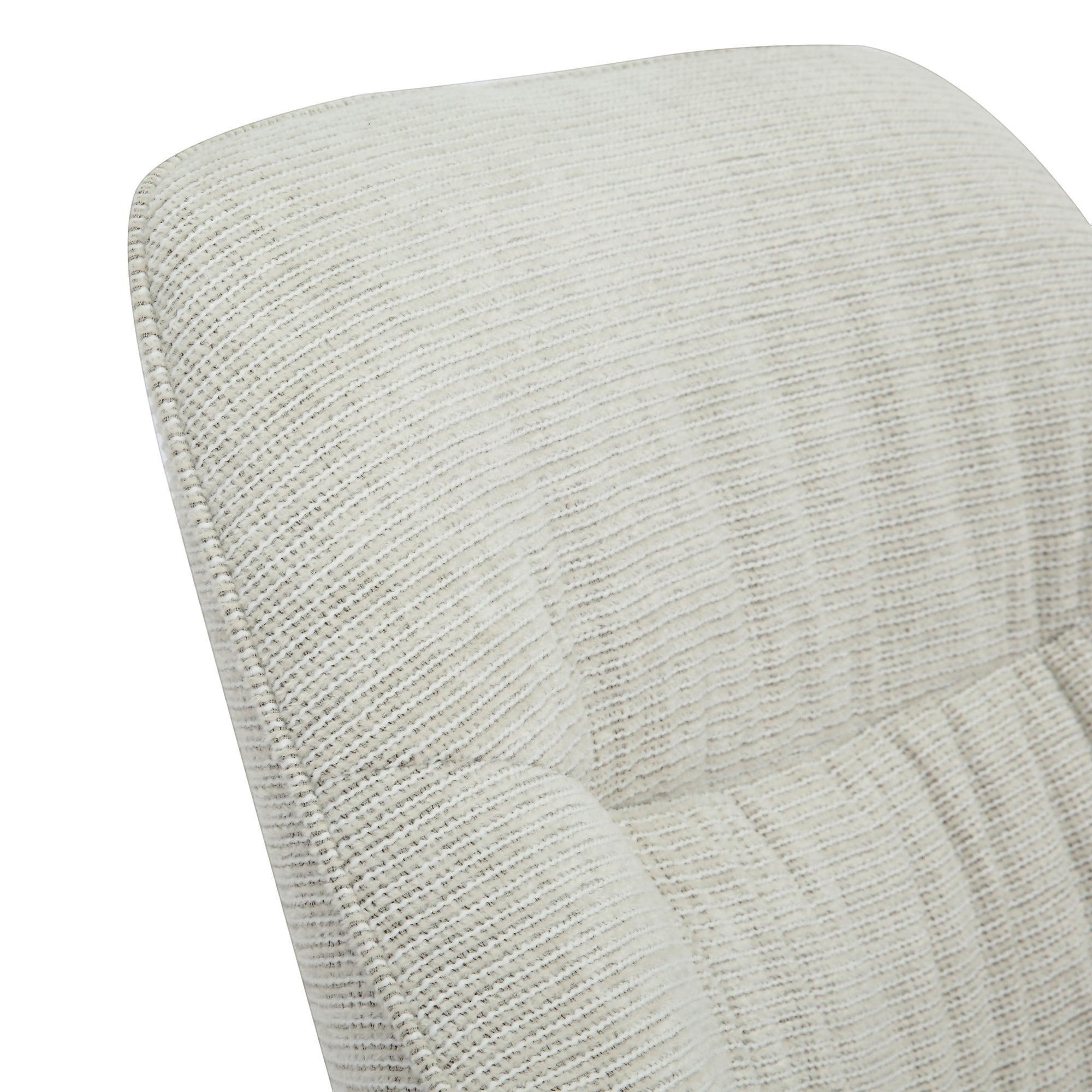 Kayu Living Daphne swivel armchair in textured greige fabric with a modern upholstered backrest