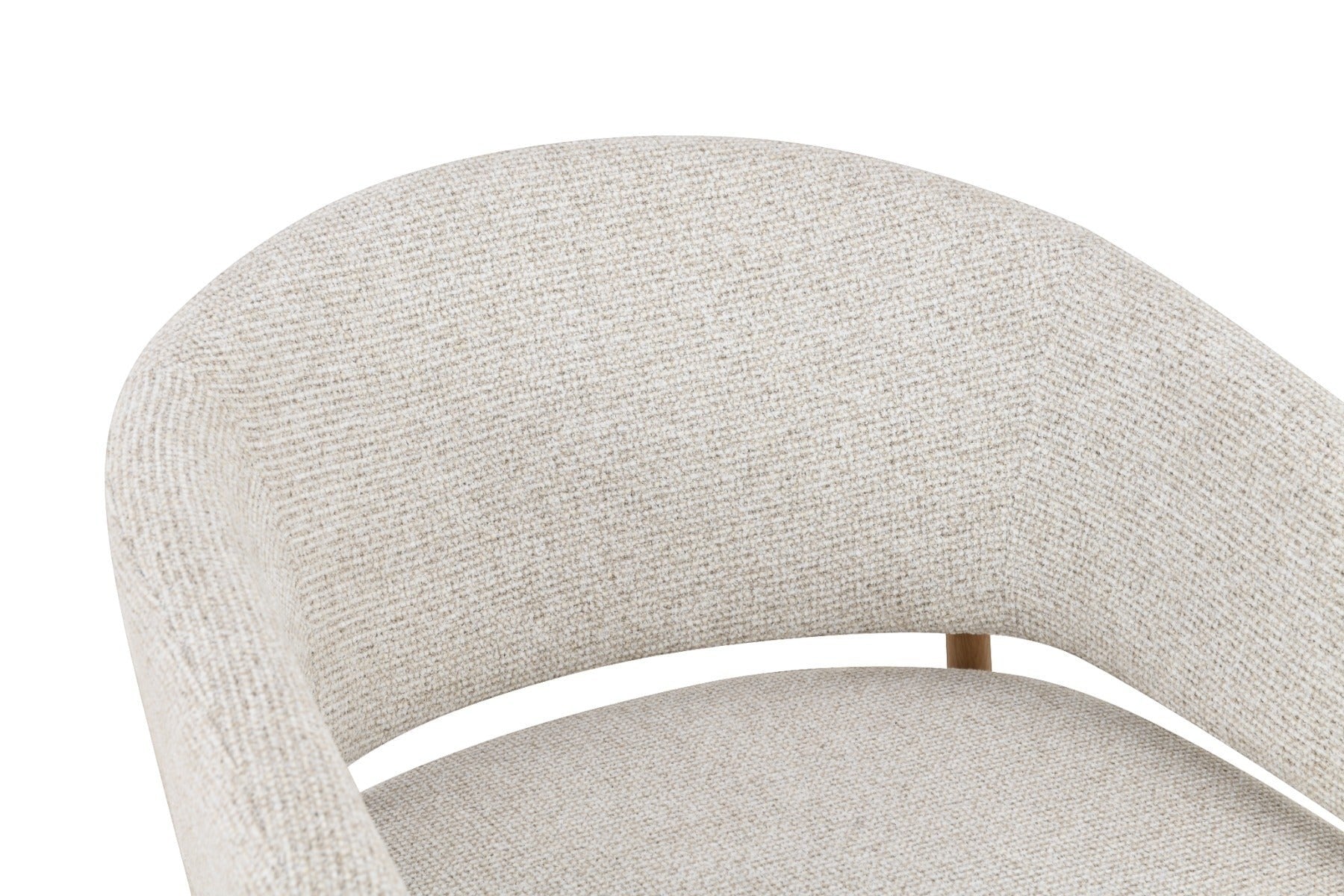 Kayu Living Dilan Hush lounge chair featuring textured natural upholstery and a curved backrest design