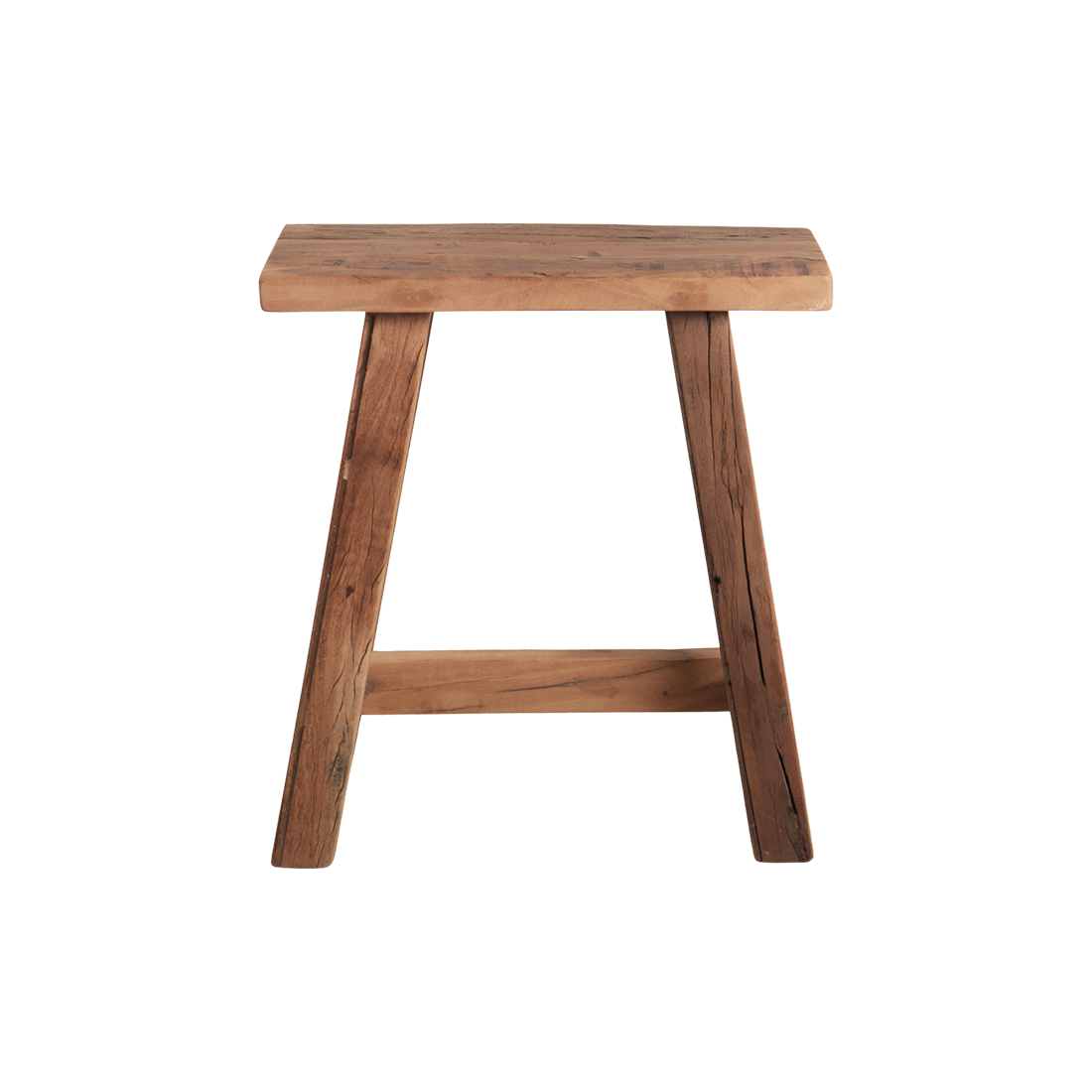 Kayu Living Farmwood compact bench made from reclaimed FSC-certified wood with a rustic patina and natural texture.