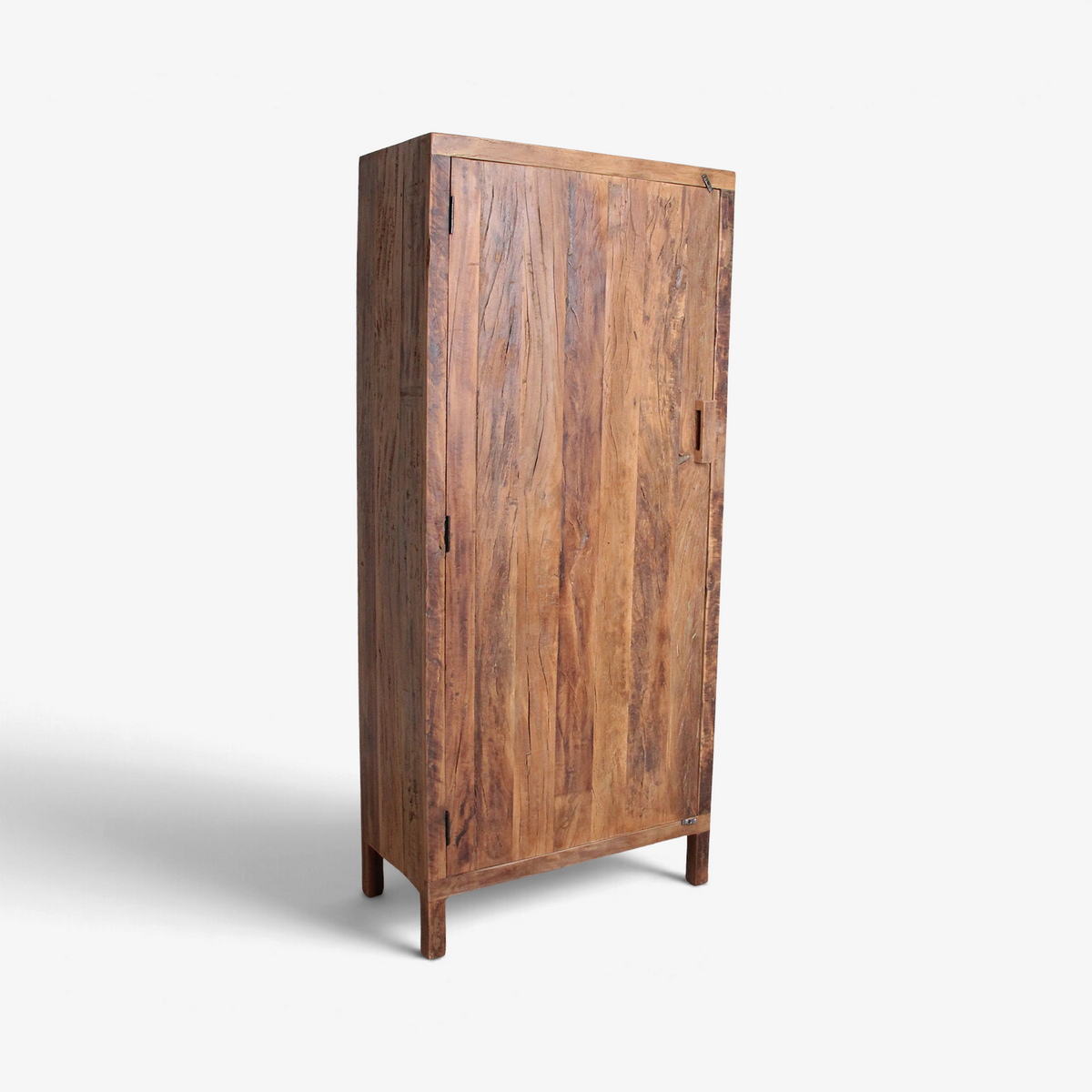 Kayu Living Farmwood cabinet made from 100% FSC-recycled wood with a warm, unique patina and single door design.
