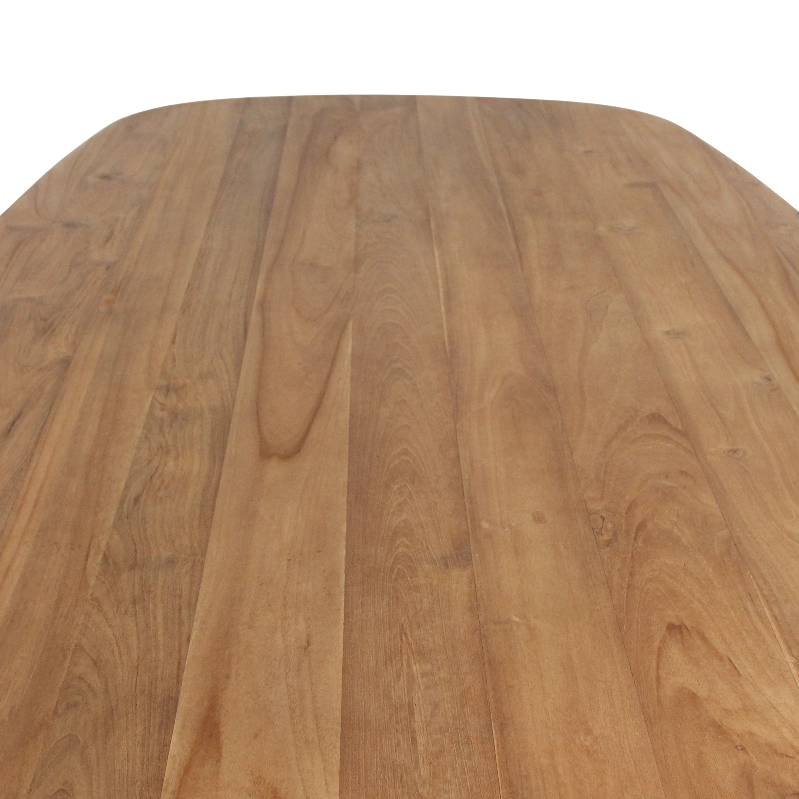 Kayu Living Invierno rectangular dining table top in natural FSC-certified recycled teak with rounded corners