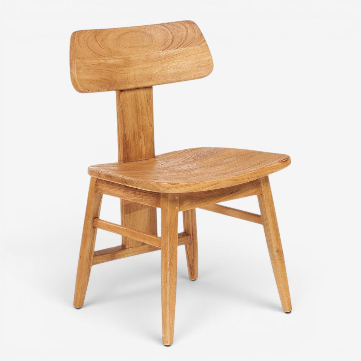 Kayu Living LovYa modern teak dining chair with a natural wood finish and minimalist contemporary design.