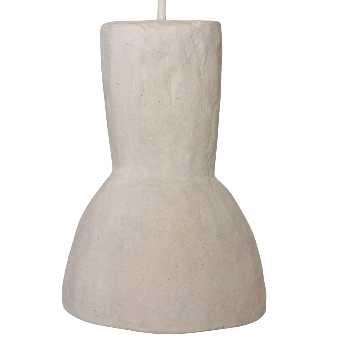 Kayu Living Moro chalk pendant lamp in a sand-colored matte Ecomix finish with a unique organic hand-formed shape.