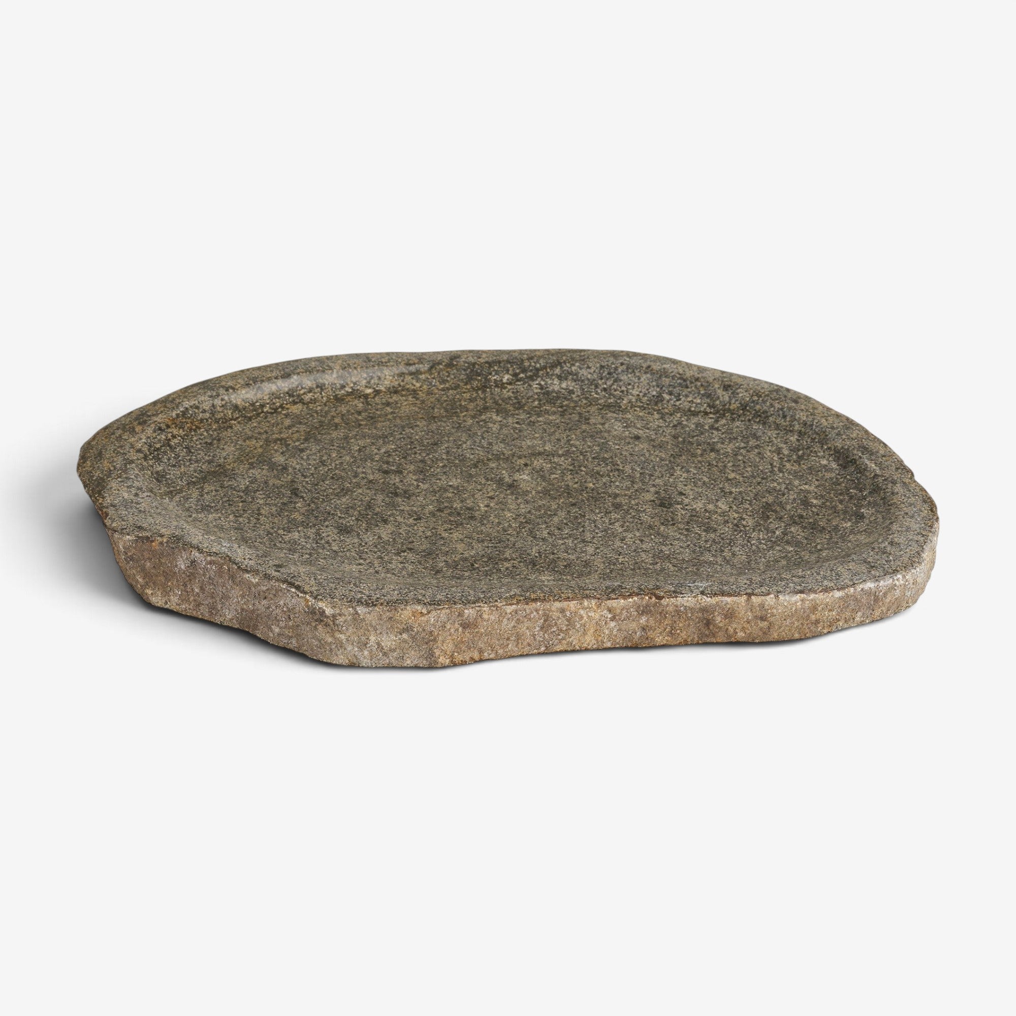 Kayu Living Gara natural riverstone tray with a textured matte finish for jewelry or soap display