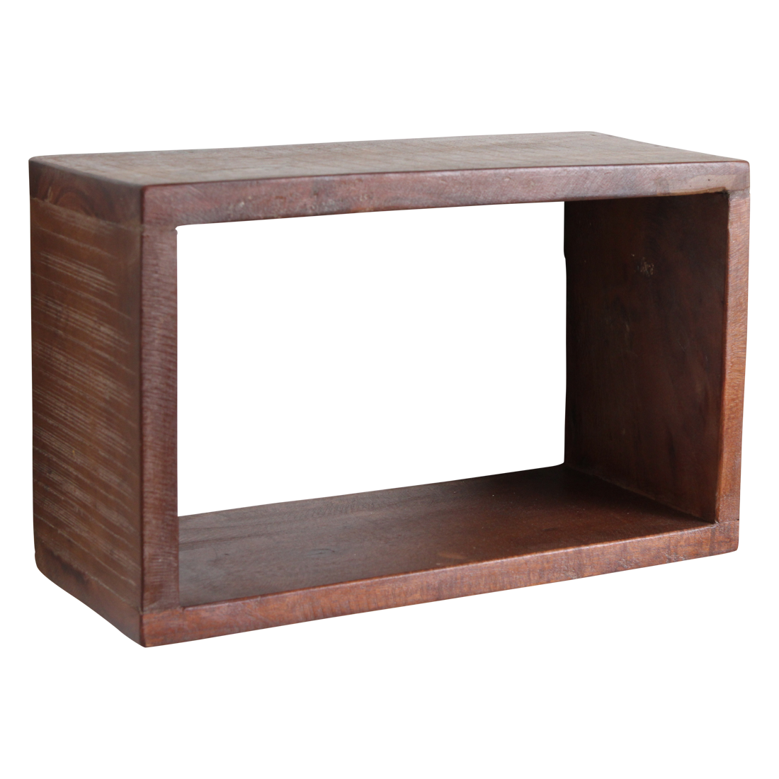 Kayu Living rectangular wall shelf made from warm-toned FSC recycled wood with a natural grain finish.