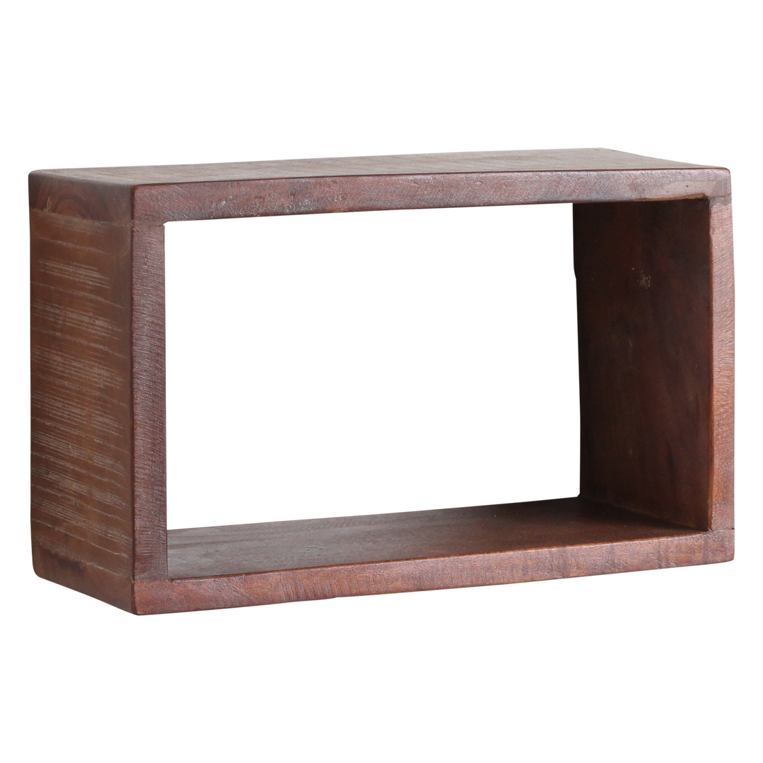 Kayu Living rectangular wall shelf made from warm-toned FSC recycled wood with a natural grain finish.