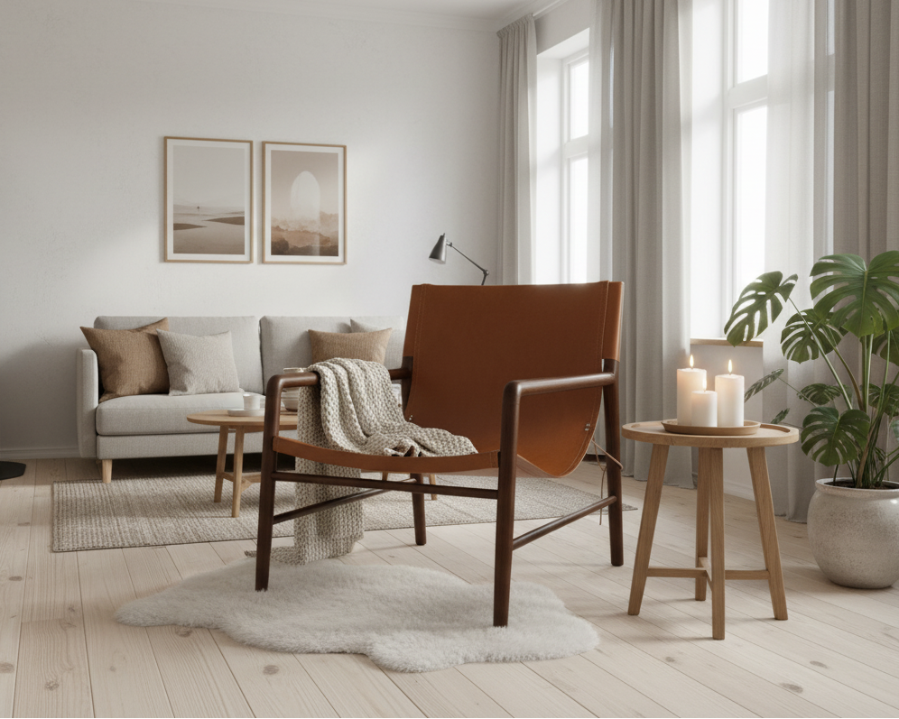 Dark brown Marita lounge chair with plush cushioning and modern design, perfect for relaxing living room or lounge area.